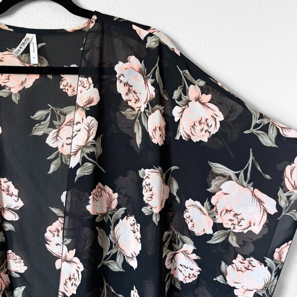 Live 4 Truth Sheer Dark Floral Kimono Cover Up Womens Extra Large Festival Boho - Picture 4 of 13